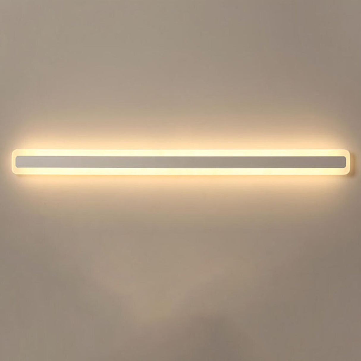 Contemporary White Rectangular LED Vanity Light Image - 17