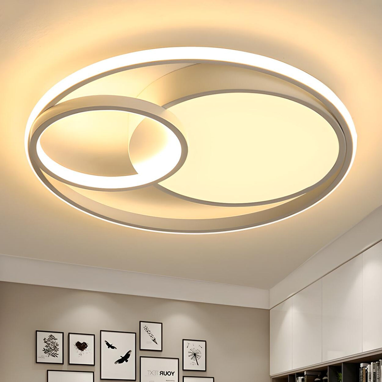 Contemporary White Ring LED Flush Mount Ceiling Light Image - 2