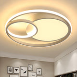 Contemporary White Ring LED Flush Mount Ceiling Light Image - 2