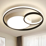 Contemporary White Ring LED Flush Mount Ceiling Light Image - 5