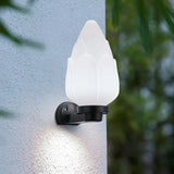 Contemporary White Square Glass Outdoor Wall Sconce Image - 7