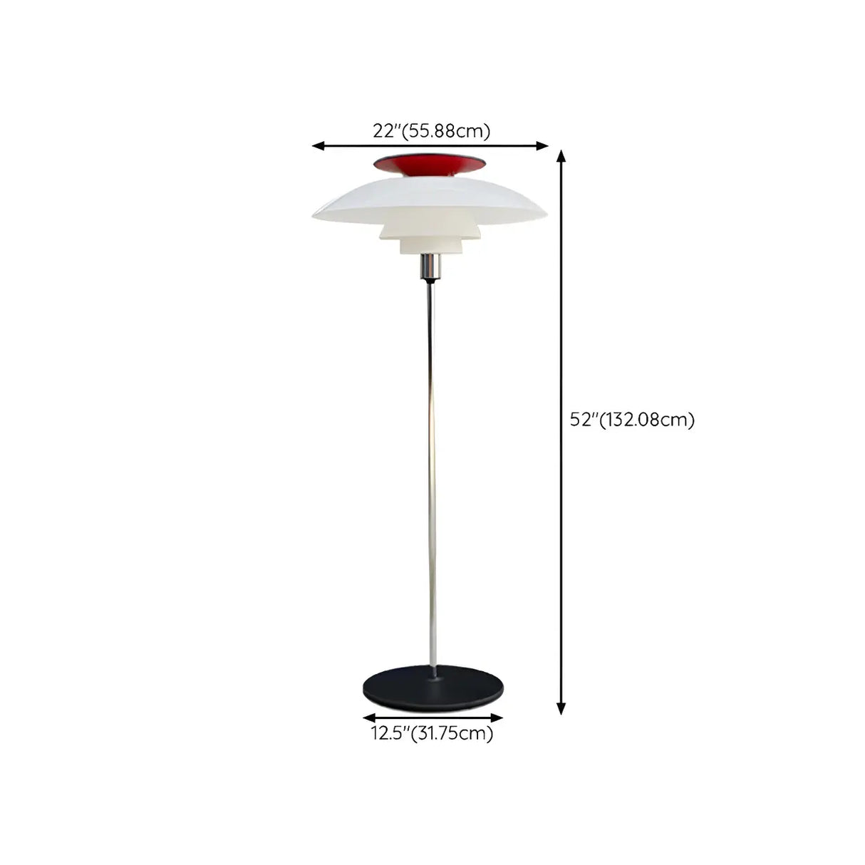 Contemporary White Tiered Cone Shade Floor Lamp 