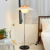 Contemporary White Tiered Cone Shade Floor Lamp Image - 4