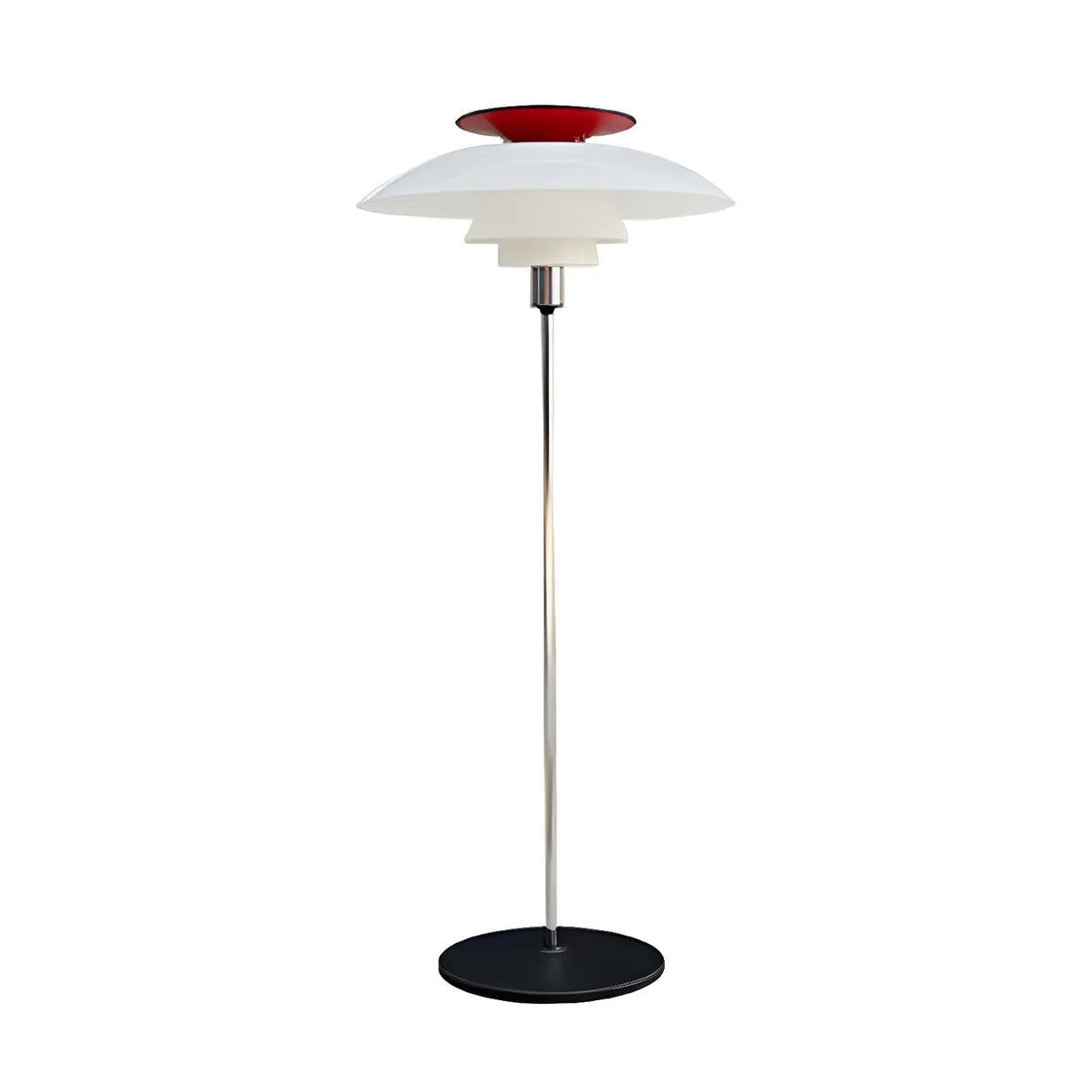 Contemporary White Tiered Cone Shade Floor Lamp Image - 7