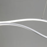 Contemporary White Wave LED Kitchen Island Light Image - 12