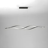 Contemporary White Wave LED Kitchen Island Light Image - 17