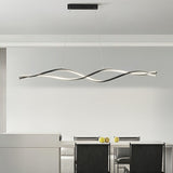 Contemporary White Wave LED Kitchen Island Light Image - 6