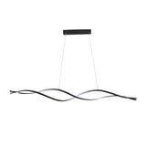 Contemporary White Wave LED Kitchen Island Light Image - 7