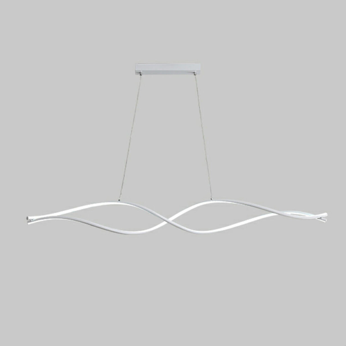 Contemporary White Wave LED Kitchen Island Light Image - 8