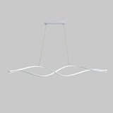 Contemporary White Wave LED Kitchen Island Light Image - 8