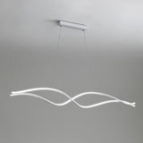 Contemporary White Wave LED Kitchen Island Light Image - 9