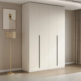 Contemporary White Wood Large Storage Shelves Armoire Image - 5