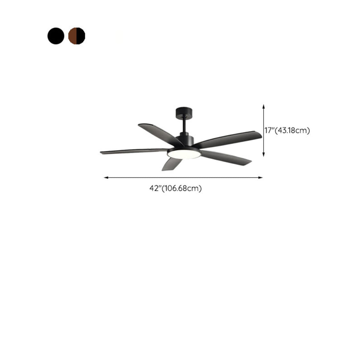 Contemporary Wood 5 Blades Ceiling Fan with LED Light 