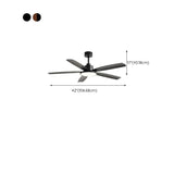 Contemporary Wood 5 Blades Ceiling Fan with LED Light #size