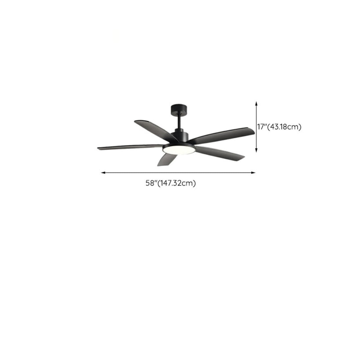 Contemporary Wood 5 Blades Ceiling Fan with LED Light Image - 15