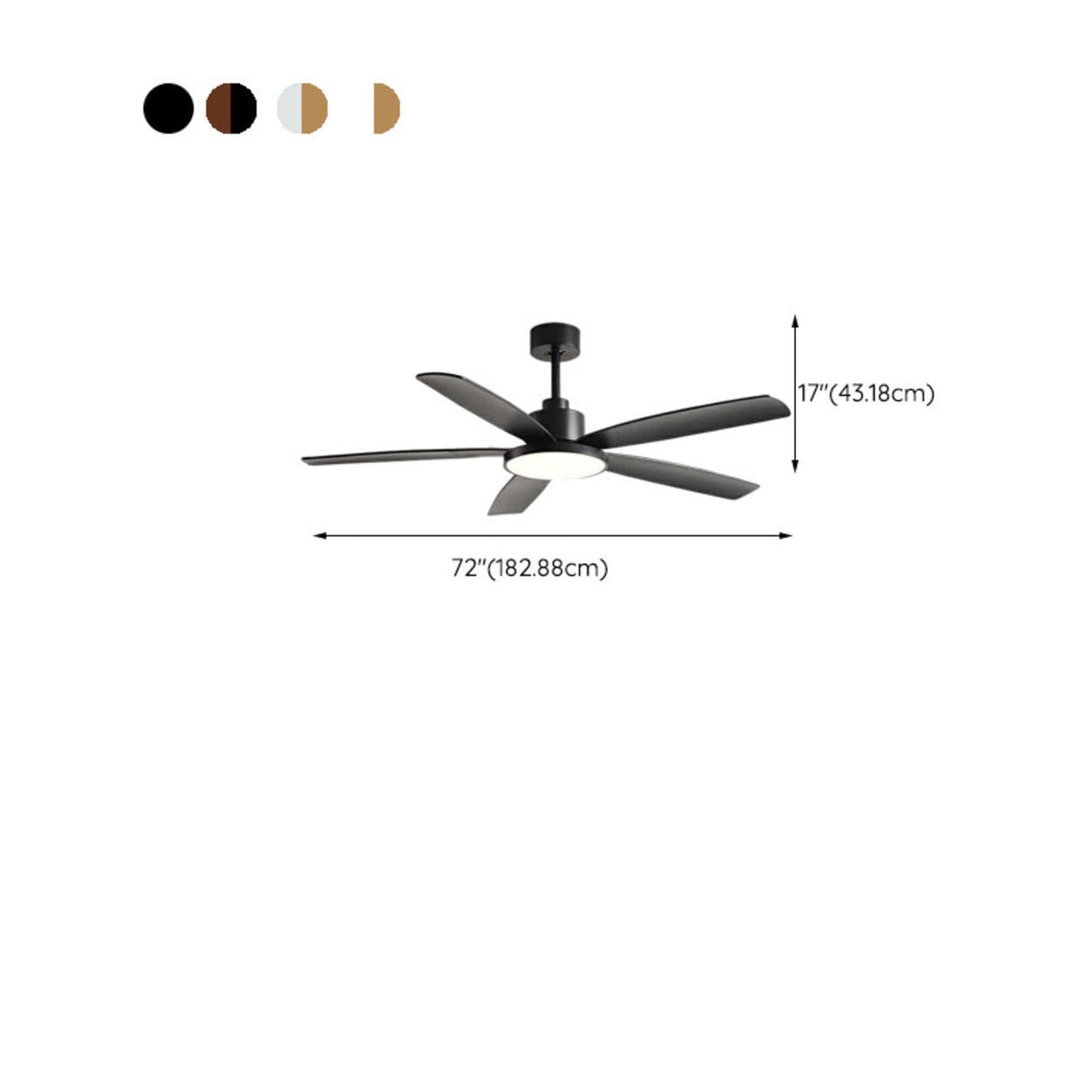 Contemporary Wood 5 Blades Ceiling Fan with LED Light Image - 16