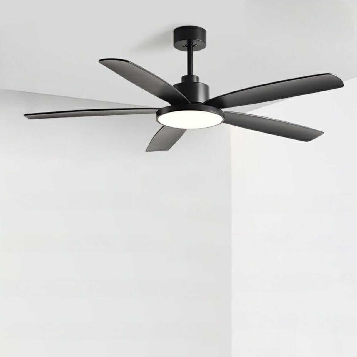 Contemporary Wood 5 Blades Ceiling Fan with LED Light Image - 2