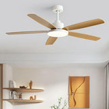 Contemporary Wood 5 Blades Ceiling Fan with LED Light Image - 8