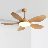 Contemporary Wood Ceiling Fan with Dimmable LED Light Image - 10