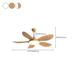 Contemporary Wood Ceiling Fan with Dimmable LED Light Image - 23