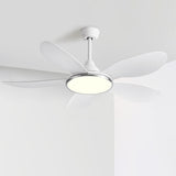 Contemporary Wood Ceiling Fan with Dimmable LED Light Image - 7