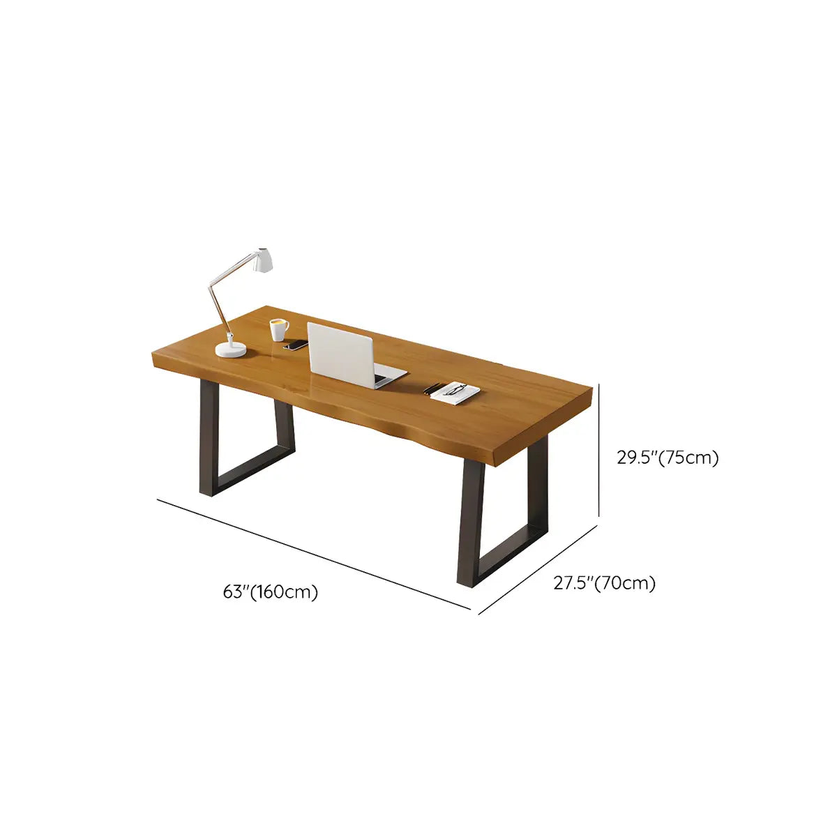 Contemporary Wood Free Form Iron Sled Writing Desk Image - 10