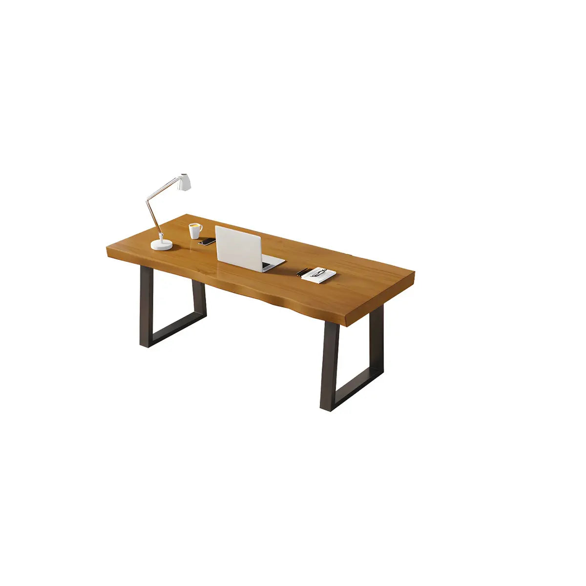 Contemporary Wood Free Form Iron Sled Writing Desk Image - 5