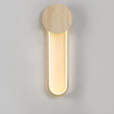 Contemporary Wood Geometric Metal LED Wall Sconce Image - 10