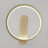 Contemporary Wood Geometric Metal LED Wall Sconce Image - 6