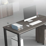 Contemporary Wood Rectangular Four-Person Computer Desk Image - 11