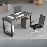 Contemporary Wood Rectangular Four-Person Computer Desk Image - 4