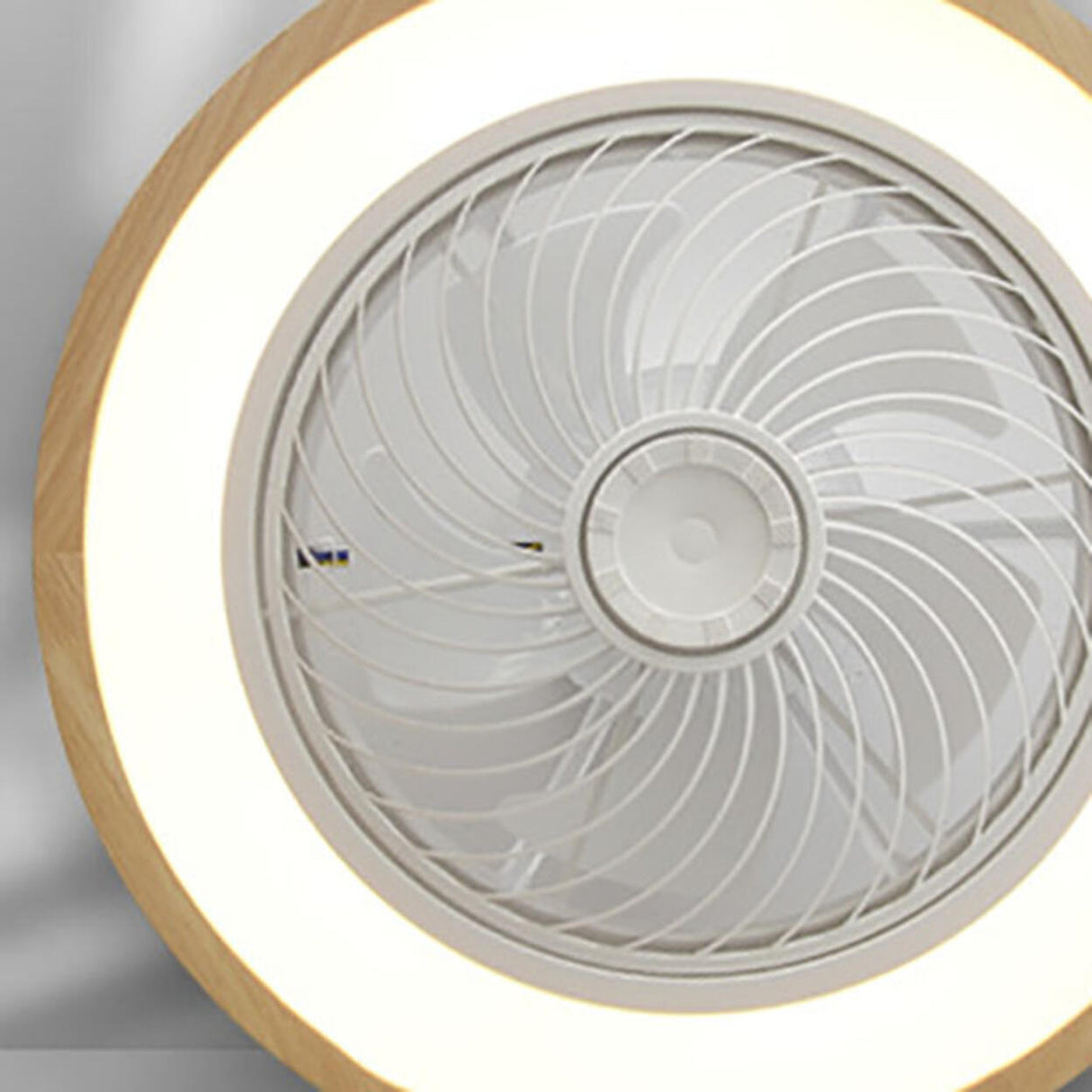 Contemporary Wood Round Ceiling Fan with LED Light Image - 14