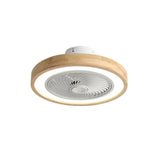 Contemporary Wood Round Ceiling Fan with LED Light Image - 5