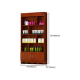 Contemporary Wooden Brown Open Storage Wine Cabinet Image - 25