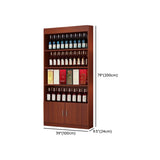 Contemporary Wooden Brown Open Storage Wine Cabinet Image - 30