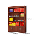 Contemporary Wooden Brown Open Storage Wine Cabinet Image - 31