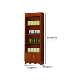 Contemporary Wooden Brown Open Storage Wine Cabinet Image - 23