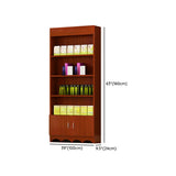 Contemporary Wooden Brown Open Storage Wine Cabinet Image - 24