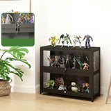 Contemporary Wooden Clear Black Figure Display Cabinet Image - 18