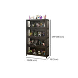 Contemporary Wooden Clear Black Figure Display Cabinet Image - 26