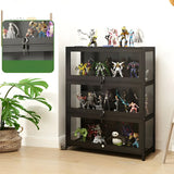 Contemporary Wooden Clear Black Figure Display Cabinet Image - 4