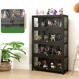 Contemporary Wooden Clear Black Figure Display Cabinet Image - 9