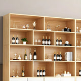 Contemporary Wooden Open Storage Wine Cabinet Brown Image - 12