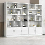 Contemporary Wooden Open Storage Wine Cabinet Brown Image - 31