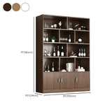 Contemporary Wooden Open Storage Wine Cabinet Brown Image - 38