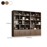 Contemporary Wooden Open Storage Wine Cabinet Brown Image - 41