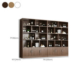 Contemporary Wooden Open Storage Wine Cabinet Brown Image - 43