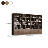 Contemporary Wooden Open Storage Wine Cabinet Brown Image - 44