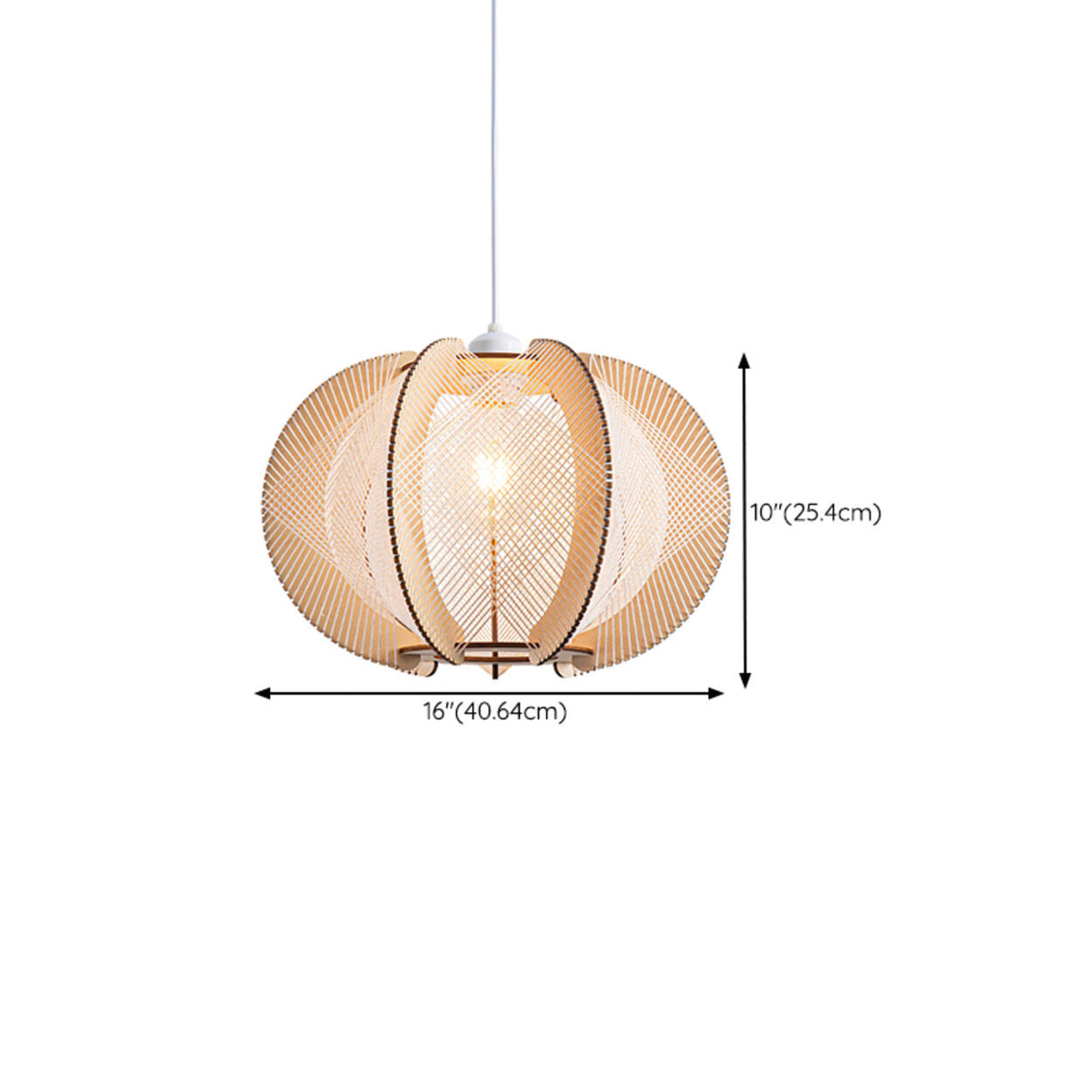 Contemporary Wooden Slatted Lantern Pendant Light Image - 15