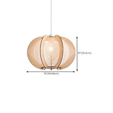 Contemporary Wooden Slatted Lantern Pendant Light Image - 15